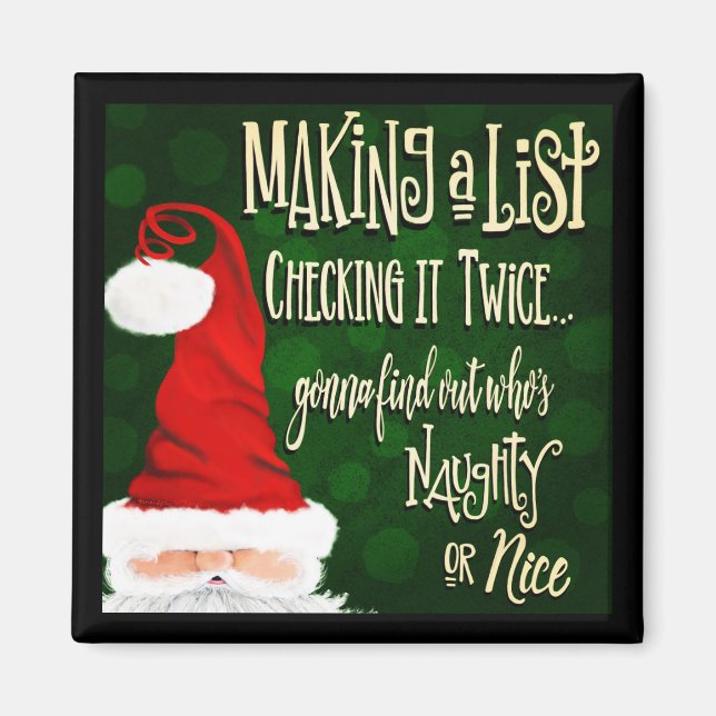 Naughty Nice List Santa Christmas Holiday  Magnet (Front)