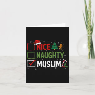 Naughty Nice Muslim Christmas Pajamas Santa Claus  Card