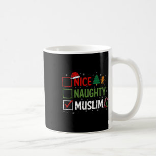 Naughty Nice Muslim Christmas Pajamas Santa Claus  Coffee Mug