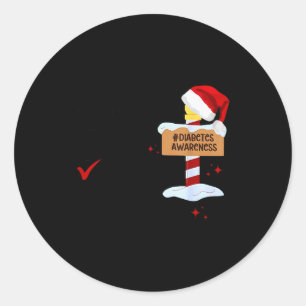 Naughty Nice My Blood Sugar Was Low Diabetes Aware Classic Round Sticker
