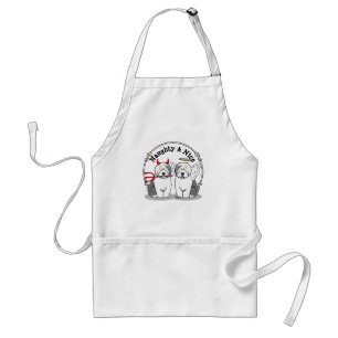 Naughty & Nice Old English Sheepdogs (Gray 1) Adult Apron