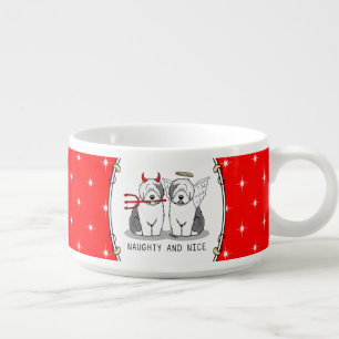 Naughty & Nice Old English Sheepdogs (Gray 1) Bowl
