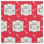 Naughty &amp; Nice Old English Sheepdogs (Gray 1) Fabric