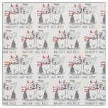Naughty &amp; Nice Old English Sheepdogs (Gray 1) Fabric