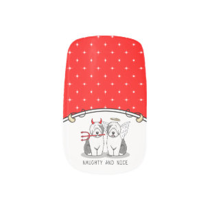 Naughty & Nice Old English Sheepdogs (Gray 1) Minx Nail Art