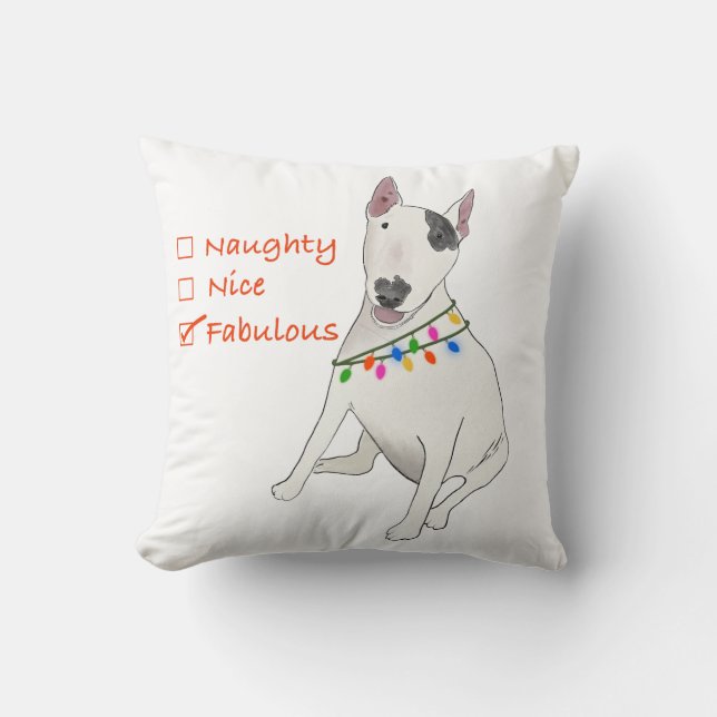 Naughty, Nice or Fabulous Rex pillow (Front)