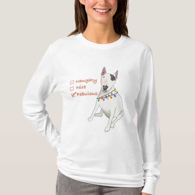 Naughty, Nice or Fabulous Rex The TV Terrier.Tee T-Shirt (Front)