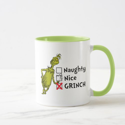 Naughty Nice or Grinch Quote Mug