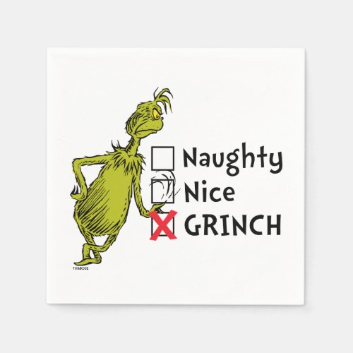 Naughty Nice or Grinch Quote Napkins