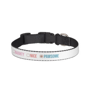 Naughty Nice Pawsome Christmas List Dog Pet Collar