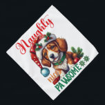 Naughty Nice Pawsome - Pet Bandana<br><div class="desc">Celebrate the season in style with this festive pet design, perfect for spreading holiday cheer. Whether you're decking the halls or simply embracing the spirit of Christmas, this versatile design adds a touch of warmth and joy to any product. Ideal for gifting or personal use, it's sure to bring holiday...</div>