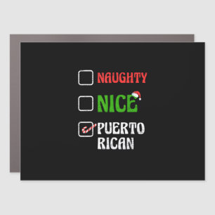 Naughty Nice Puertorican Santa Holiday Sweet Car Magnet