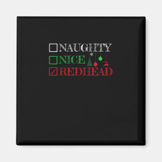 Naughty Nice Redhead Christmas Funny Holiday Magnet