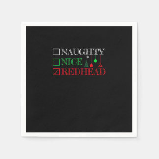 Naughty Nice Redhead Christmas Funny Holiday Napkins