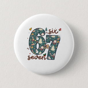 Naughty Nice Six Seven 67 Brainrot Christmas Button