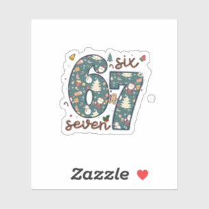 Naughty Nice Six Seven 67 Brainrot Christmas Sticker
