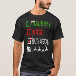 Naughty Nice South African Christmas Pajamas Santa T-Shirt