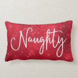Naughty Nice Sparkly Red White Glitter Sequin Lumbar Pillow<br><div class="desc">This glamorous but funny Christmas themed pillow is perfect for the holiday season. It features faux printed sparkly red and white sequin glitter with the phrase, "Naughty, " on one side and, "Nice, " on the other. It's modern, festive, elegant, chic, and fun. ***IMPORTANT DESIGN NOTE: For any custom design...</div>