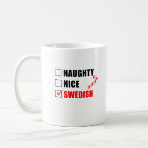 Naughty Nice Swedish Christmas Design Coffee Mug