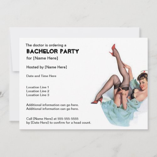 Naughty Nurse Bachelor Party Invites