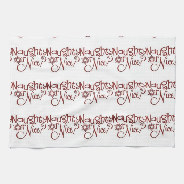 **NAUGHTY OR NIC** CHRISTMAS KITCHEN TOWEL SPARKLE (Horizontal)