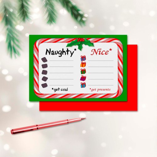 Naughty or Nice 35 x 25 Profile Card