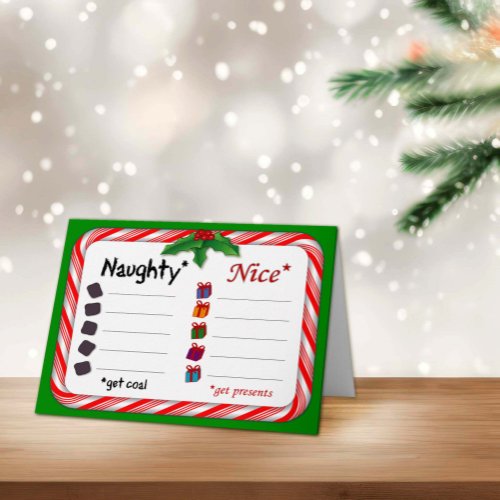 Naughty or Nice 5 x 7 Folded Holiday Card