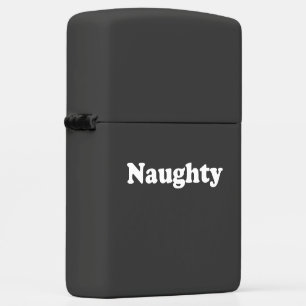 Naughty or Nice, black white Zippo Lighter