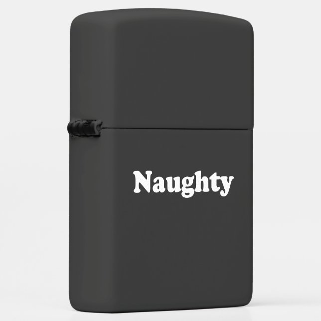 Naughty or Nice, black white Zippo Lighter (Right)