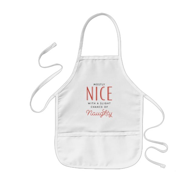 Naughty or Nice Christmas Cookie Baking Kids' Apron (Front)