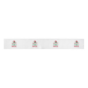  Naughty or Nice Christmas Frogs with Santa Design Grosgrain Ribbon