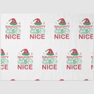 Naughty or Nice Christmas Frogs with Santa Design Tissue Paper