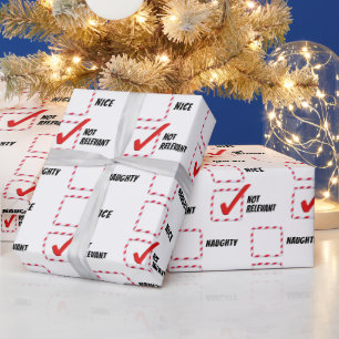 Naughty or Nice Christmas Humor Wrapping Paper