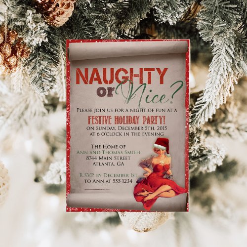 Naughty or Nice Christmas Party Invitation