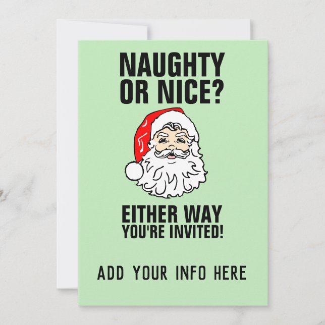 NAUGHTY OR NICE? CHRISTMAS PARTY INVITATIONS (Front)