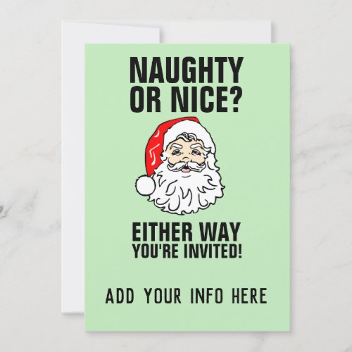 NAUGHTY OR NICE CHRISTMAS PARTY INVITATIONS