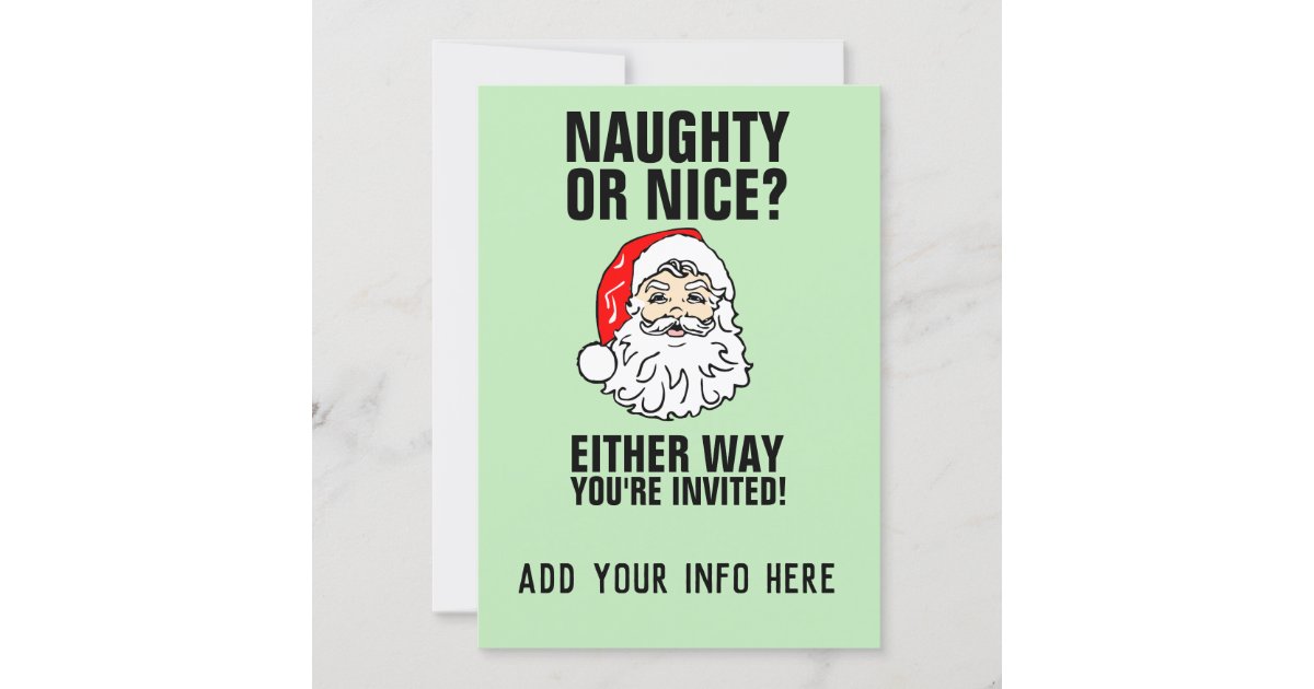 Naughty Or Nice Christmas Party Invitations Zazzle