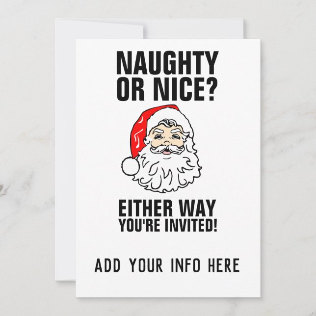 NAUGHTY OR NICE? CHRISTMAS PARTY INVITATIONS (Front)
