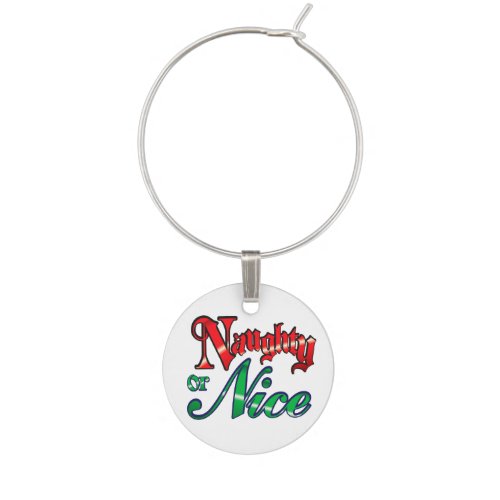 Naughty or Nice Christmas Wine Charm