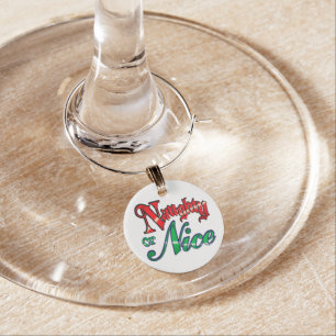 Naughty or Nice Christmas Wine Charm