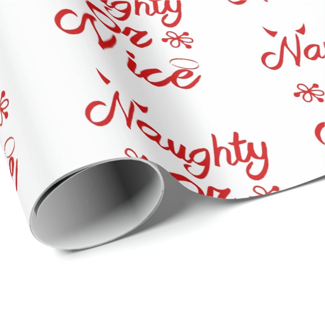 Naughty or Nice Christmas Wrapping Paper (Roll Corner)