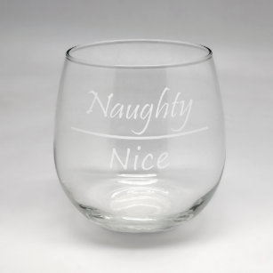 Naughty Is The New Nice Stemless Wine Glass - The Crystal Shoppe