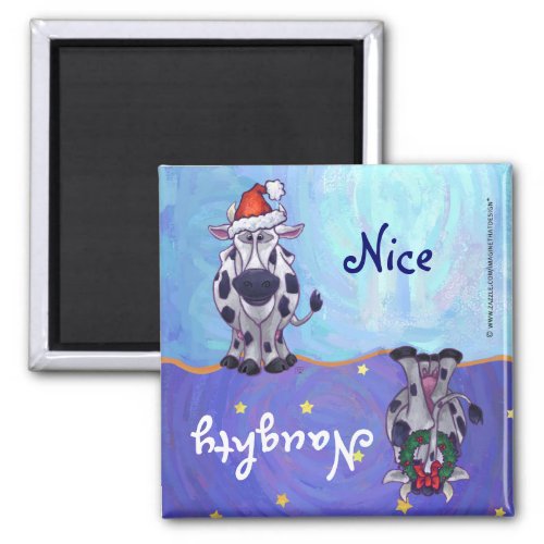 Naughty or Nice Cow Christmas Dishwasher Magnet