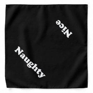 Naughty or Nice, double sided, black white Bandana