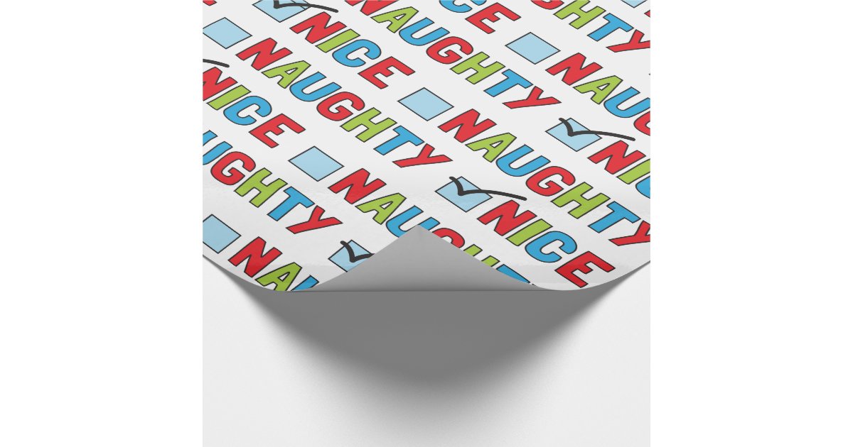 Naughty or Nice Fun Christmas Wrapping Paper | Zazzle.com