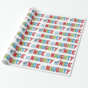 Naughty or Nice Fun Christmas Wrapping Paper