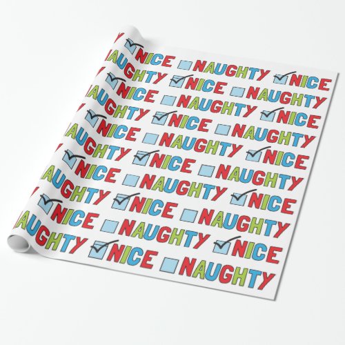 Naughty or Nice Fun Christmas Wrapping Paper