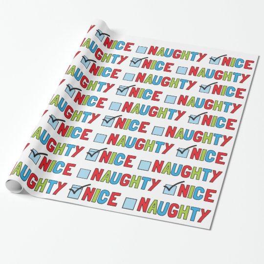 Naughty Or Nice Fun Christmas Wrapping Paper 