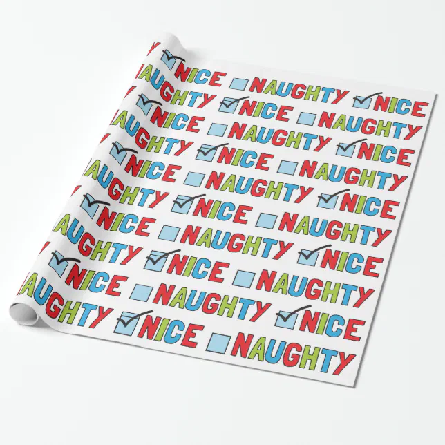 Naughty or Nice Fun Christmas Wrapping Paper | Zazzle