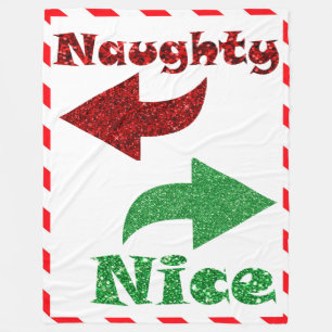 Naughty or Nice Funny Christmas Fleece Blanket